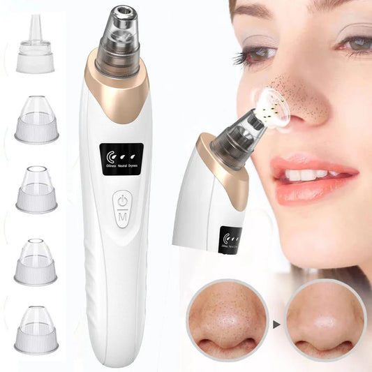 5 in 1 Black Head Remover machine,Pimple Pore Cleaner, Rechargeable ‏Derma Suction.